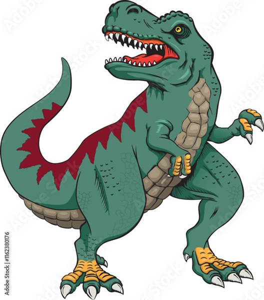 Fototapeta Jurassic nature, illustration of a dinosaur Tyrannosaurus rex. Ideal for educational and informative materials