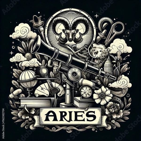 Fototapeta representation of the aries sign 31
