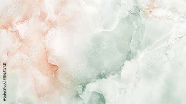 Fototapeta Abstract Marble Texture in Peach and Green Hues