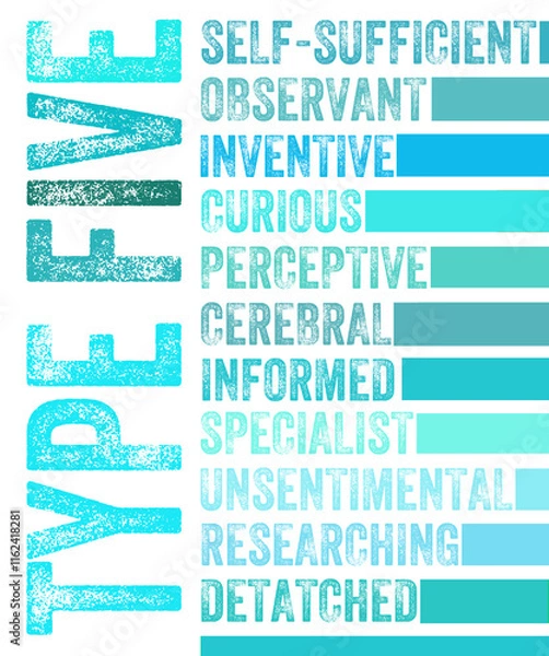 Fototapeta Enneagrm Type 5 descriptions graphic