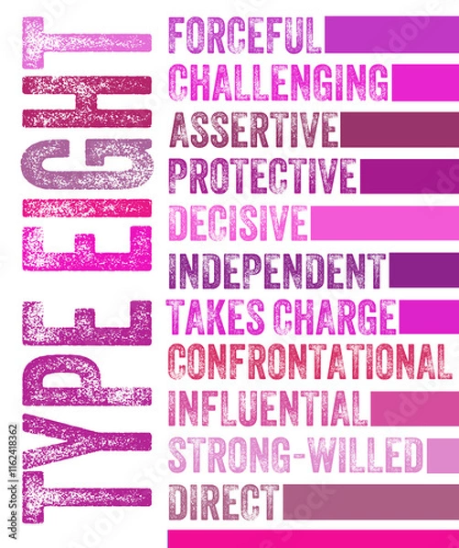 Obraz Type 8 Enneagram description illustration