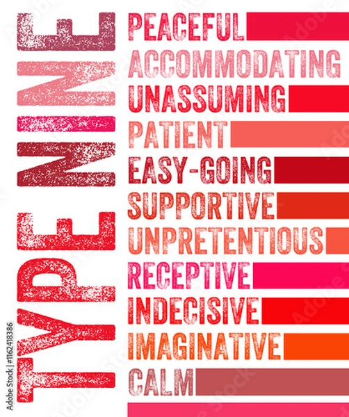 Fototapeta Enneagram Type 9 type description graphic