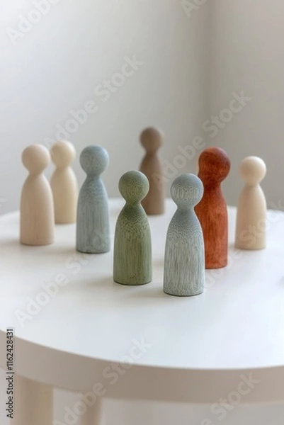 Fototapeta Figures representing family constellations and generational dynamics. AI generated