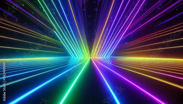 Fototapeta Free photo cosmic background with colorful laser lights with cool shapes
