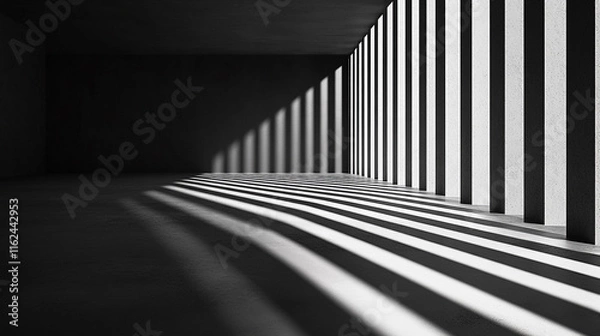 Obraz Shadows and lines create dynamic patterns in a minimalist interior space