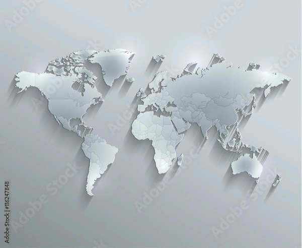 Obraz World political map vector individual states separate