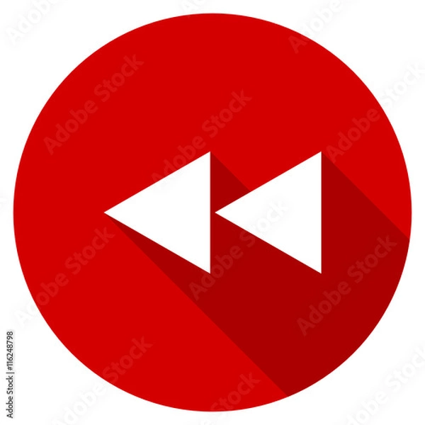 Obraz Flat design red round back vector icon