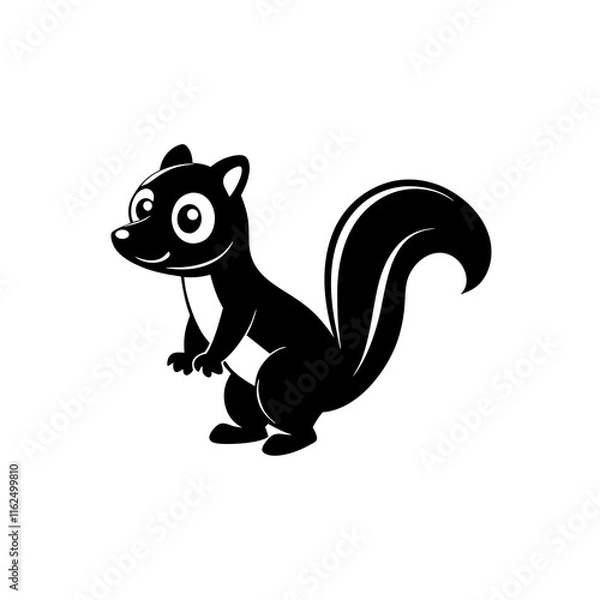 Obraz Skunk cartoon vector silhouette