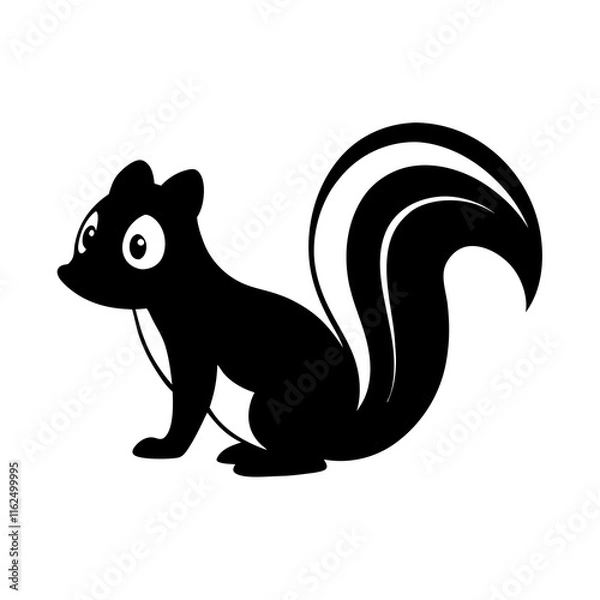 Fototapeta Skunk cartoon vector silhouette