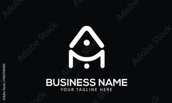 Obraz Alphabet AM or MA building monogram vector logo template