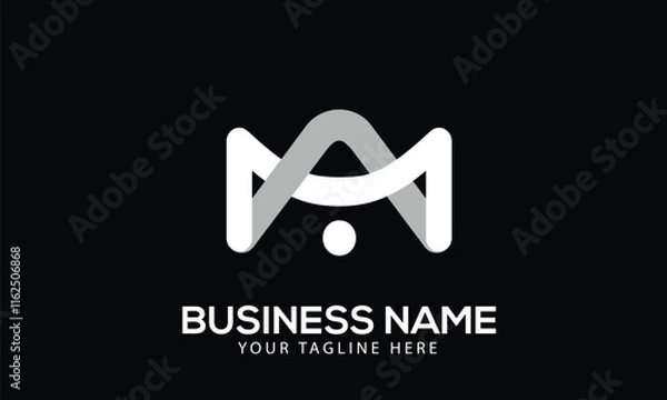Obraz Alphabet AM or MA building monogram vector logo template