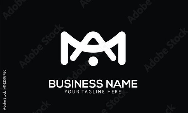 Obraz Alphabet AM or MA building monogram vector logo template