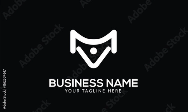 Obraz Alphabet MV or VM building monogram vector logo template
