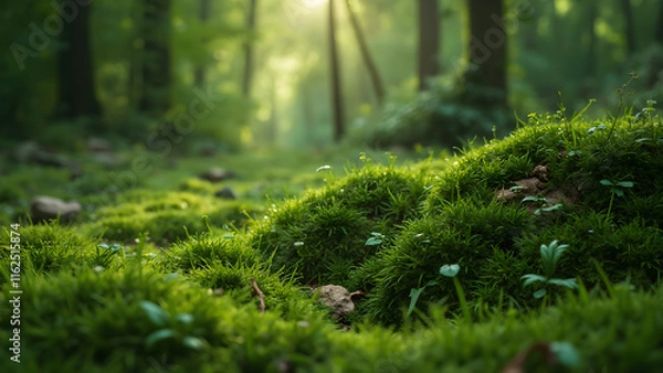 Fototapeta "Nature's Spectrum: Forest to Moss, Ultra Realism"