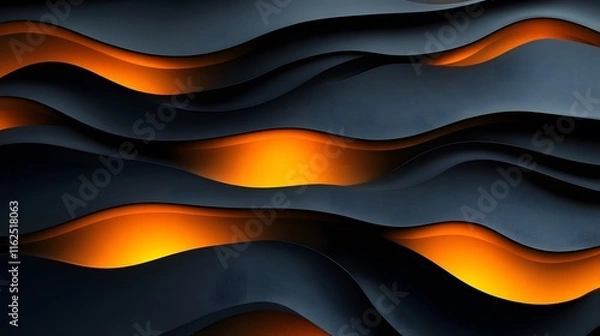 Fototapeta Exploring a Striking Abstract Minimalist Design with Black and Gold Elements