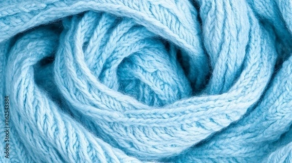 Obraz Soft Blue Knitted Yarn Texture Background Closeup