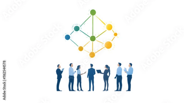 Obraz Building smart eco-communities through business collaboration, promoting sustainable urban development, green technologies, and environmental responsibility for a thriving future.
