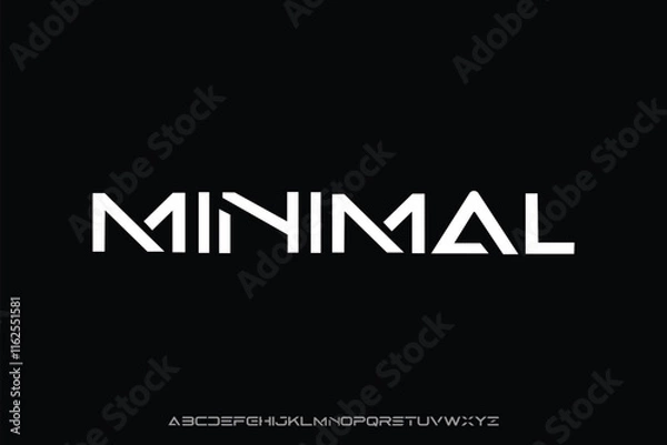 Fototapeta Minimal modern alphabet fonts and numbers. Abstract urban thin line font typography typeface uppercase lowercase. vector illustration