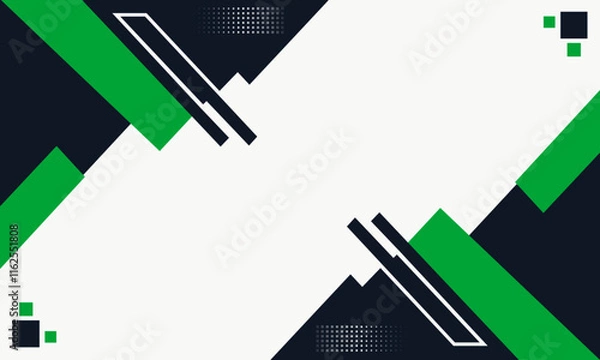 Fototapeta Minimalist Green and Black Geometric Background Template