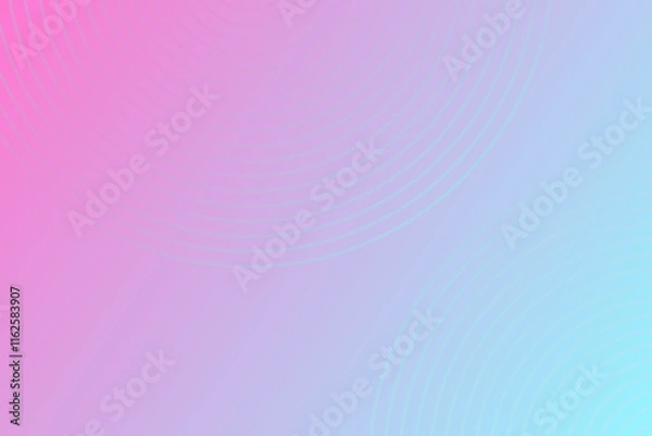 Fototapeta Gradient background with pink and blue hues, soft pastel colors, abstract concentric circles, modern minimalistic style, versatile design for digital and print.