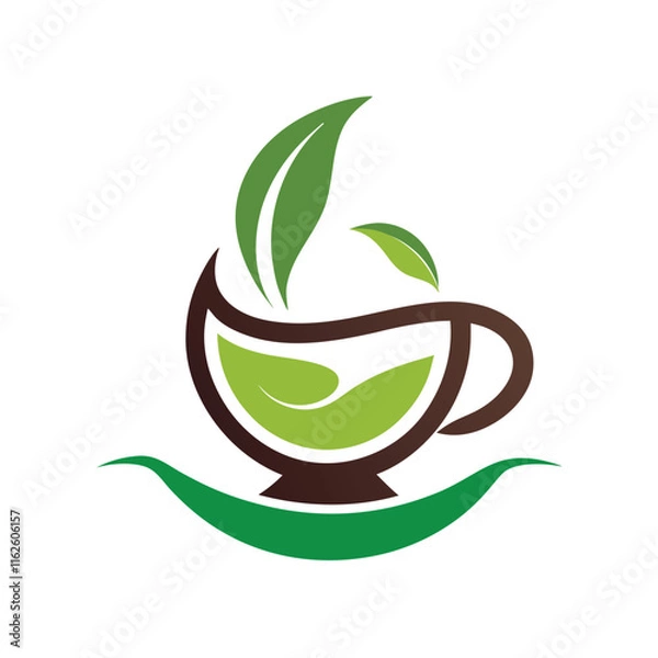 Fototapeta green tea cup