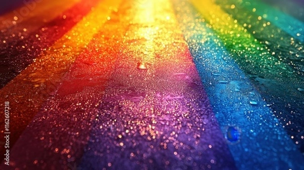 Fototapeta A vibrant Pride Month background featuring a rainbow gradient border with bold colors and a clean central space for text or design 