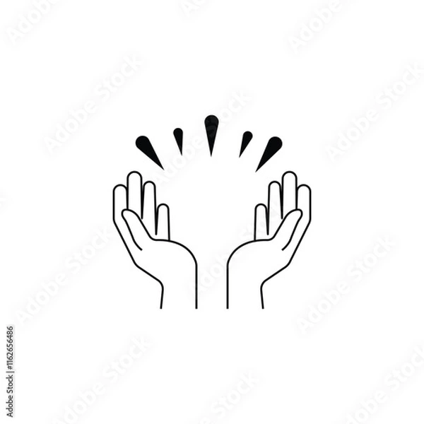 Obraz Praying hands icon on white background