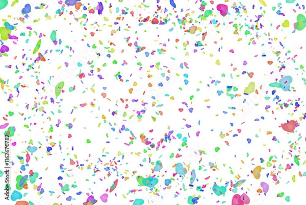Fototapeta Celebration background template with confetti Colorful ribbons