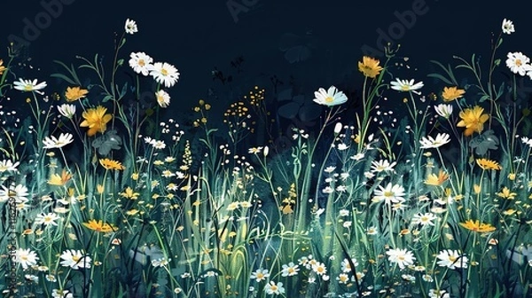 Obraz Meadow floral seamless pattern wallpaper