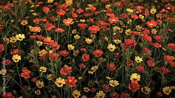 Obraz Meadow floral seamless pattern wallpaper