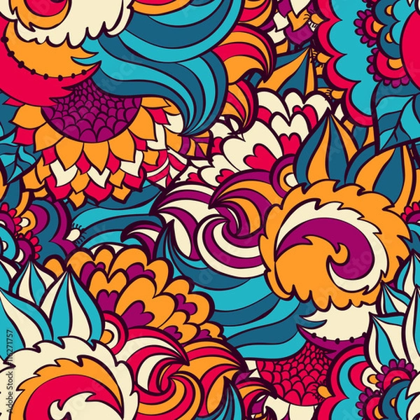 Fototapeta vector floral seamless pattern background