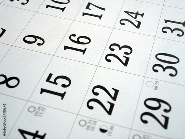 Obraz calendar sheet