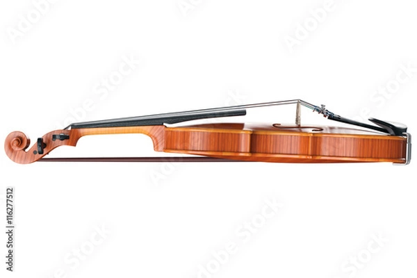 Obraz Violin classical stringed musical equipment, side view. 3D graphic