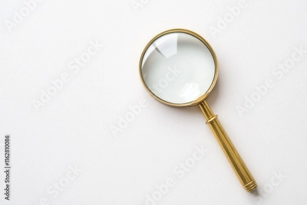 Fototapeta A close-up shot of a magnifying glass lying on a table, ideal for scientific or detective scenes