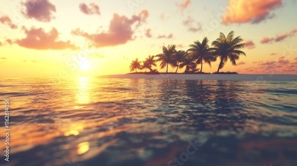 Obraz Vintage Islands with Natural Background at Golden Hour