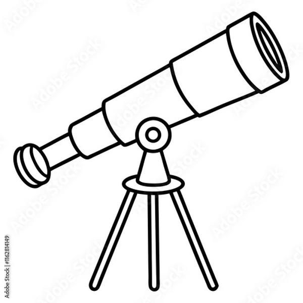 Fototapeta Modern Telescope Minimal Line Vector