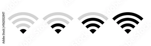 Fototapeta set of wireless internet wifi signal. wifi signal strength or electronic wave from router for communication through internet.