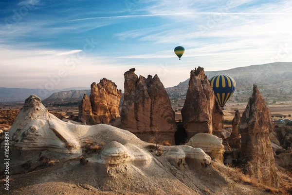 Obraz Balloons in the mountains of Cappadocia