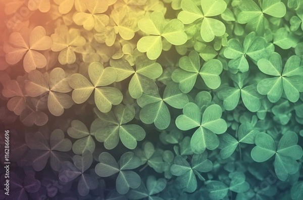 Obraz Vibrant Clover Leaf Background: Green Nature Texture