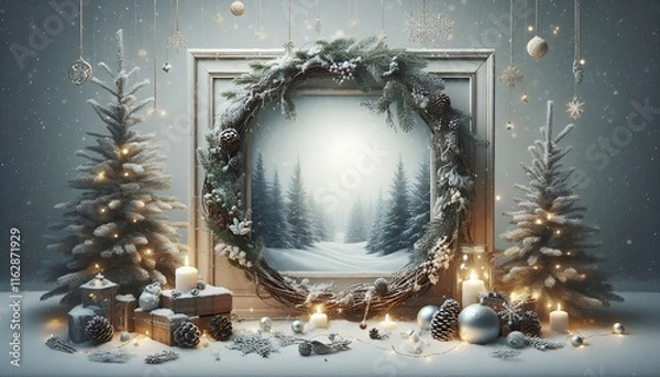 Fototapeta snows card generative Al