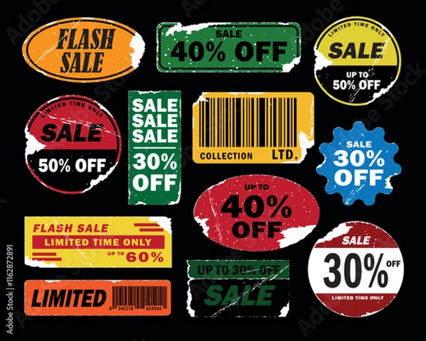 Fototapeta Vector design of stickers pack cool trendy. collection of fully editable stickers.