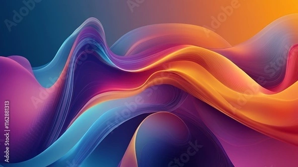 Fototapeta Abstract Colorful Waves Flowing Design