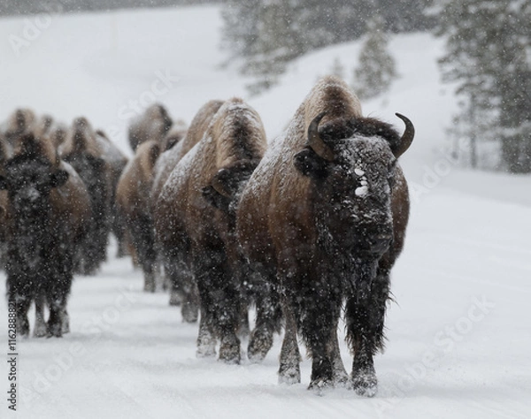 Obraz American Buffalo in the Snow