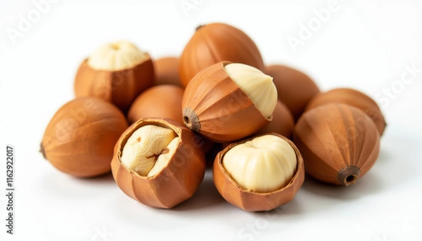Fototapeta Close Up of Fresh Hazelnuts