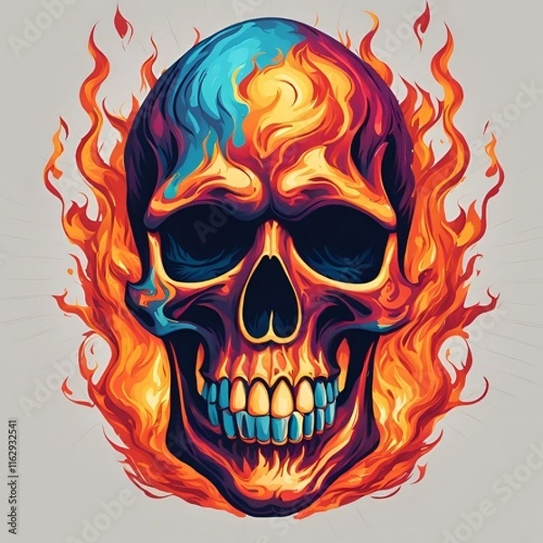 Obraz skull in flames