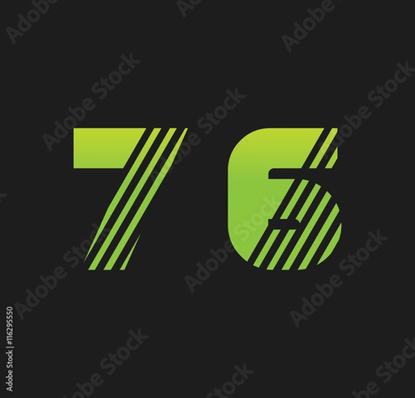 Fototapeta 76 initial green with strip