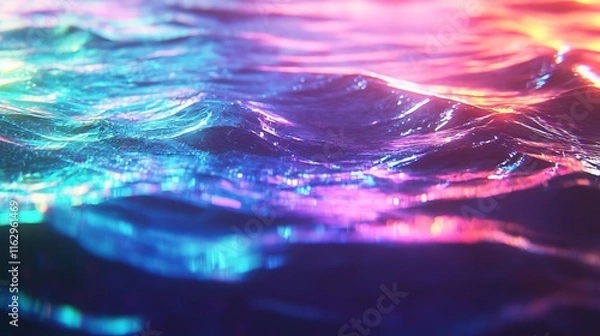 Fototapeta The water is a deep blue color with a purple hue