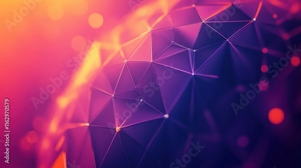 Fototapeta Abstract Polygonal Sphere: Vibrant Hues and Geometric Design