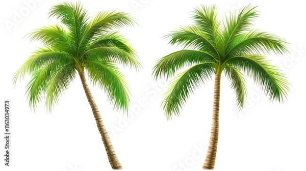 Fototapeta palm tree isolated on white, palm tree vector
