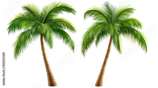 Fototapeta palm tree isolated on white, vector palm tree, palm tree